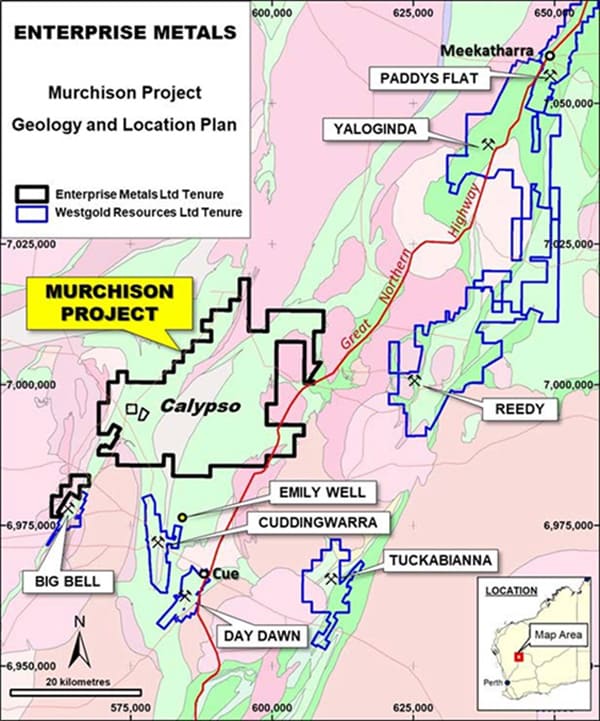 Figure 1. Murchison Project, Geology & Major Competitor Landholdings